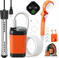 Portable Camping Shower with Heater 6000mAh Rechargeable Portable Shower with 2000W Immersion Heater LED Display Heated Camping Shower for Travel Hiking Car Pet