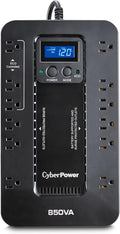 CyberPower EC850LCD Ecologic UPS Battery Backup and Surge Protector 850VA/510W 12 Outlets ECO Mode Compact UL Certified