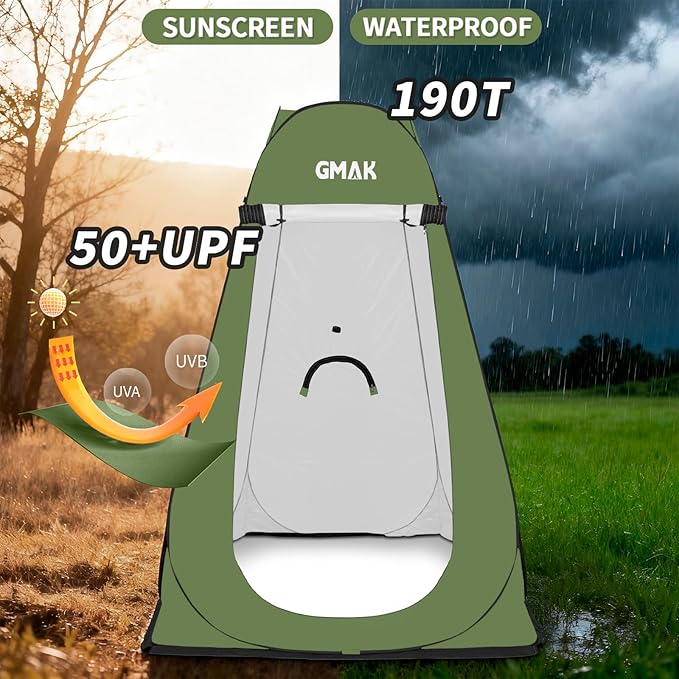 GMAK Pop Up Privacy Shower Tent Portable Pop Up Beach Dressing Changing Room UV/Rain Outdoor Privacy Shelter Camping Tents Shower Room Toilet Shelters for Outdoor Hiking Beach Picnic Fishing Green