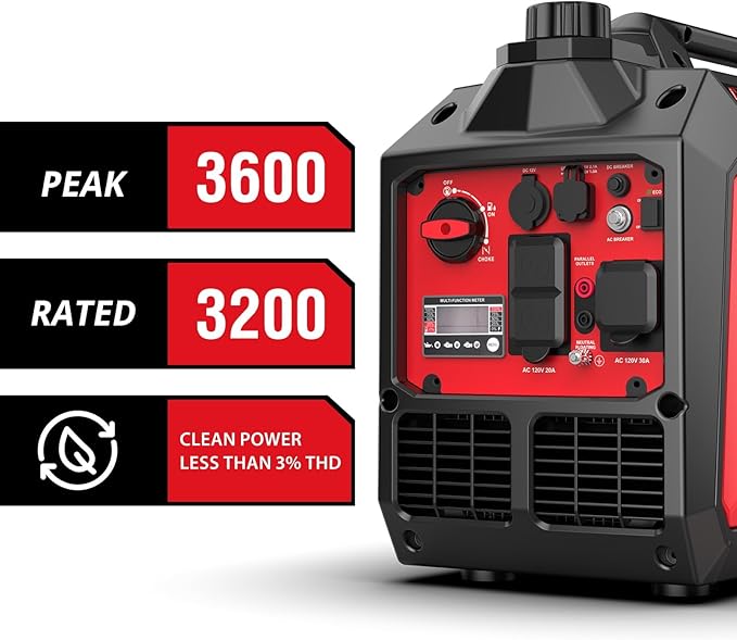 PowerSmart 3600-Watt Portable Inverter Generator with Quiet 30 Amp for RV