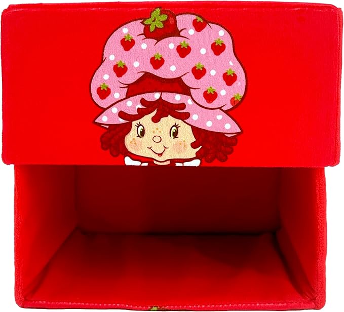 Happy Nappers Strawberry Shortcake: Storable 8 Box - Red Character Themed Bin Fabric Storage Container Opening Top Lid Holds Toys-Books-Games &amp More Licensed