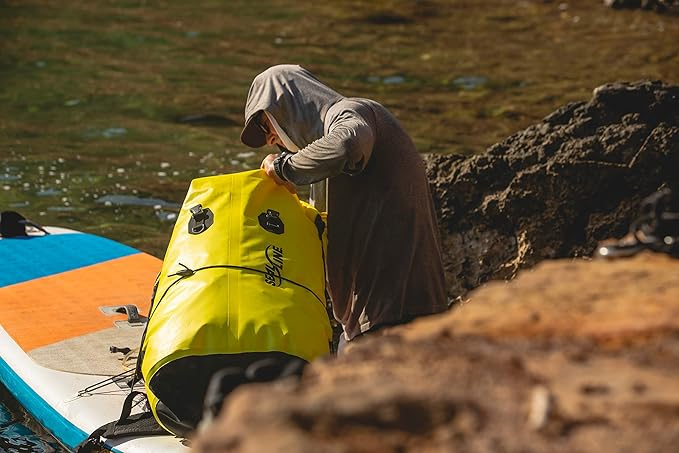 SealLine Black Canyon Waterproof Dry Pack with Waist Belt Support Yellow 65-Liter