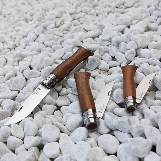 OPINEL No.06-No.09 Premium Woods Stainless Steel Folding Pocket Knife Made in France (No.06/Walnut)