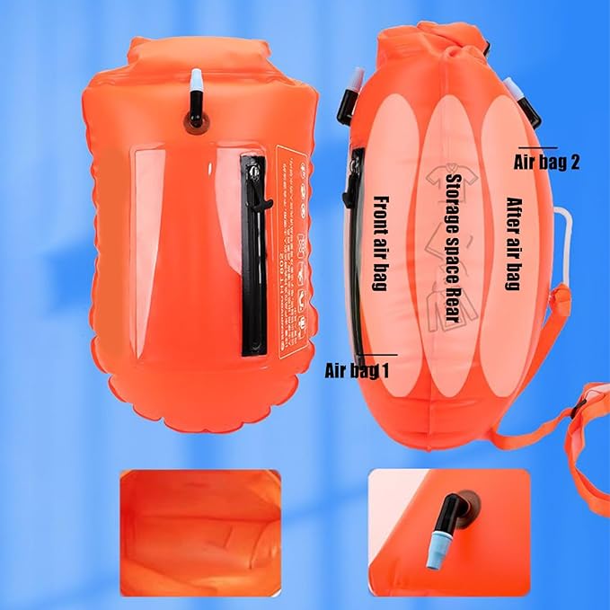 Swim Buoy for Open Water 20L High-Visibility Swim Safety Float Waterproof Dry Bag Pool Buoy Swim Training Snorkel Float Swimming Pull Buoy for Swim Training Snorkeling Kayaking