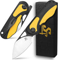 Sitivien ST156 Pocket Folding Knife Sandvik 14C28N Steel Blade with G10 HandleChinese Zodiac Series EDC Tool Knifes for Camping Hiking Survival Fishing(Yellow)