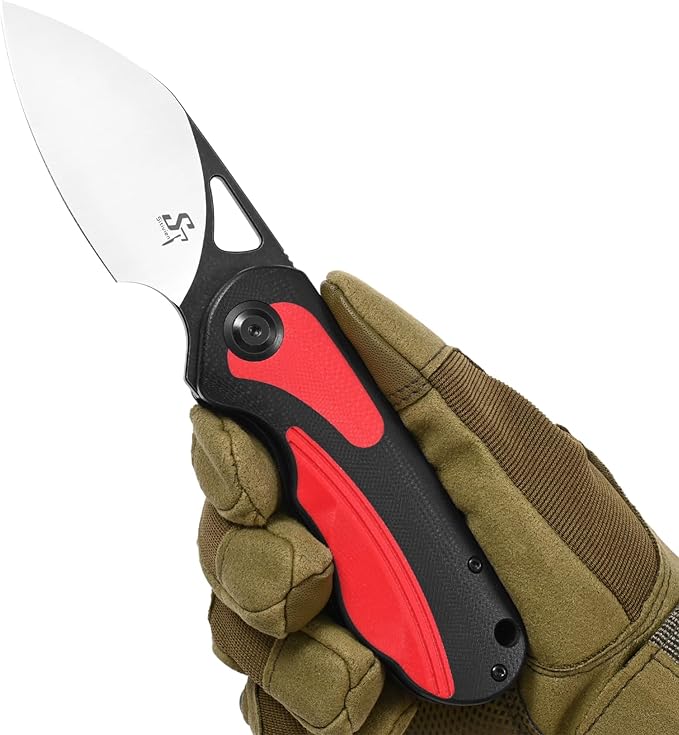 Sitivien ST156 Pocket Folding Knife Sandvik 14C28N Steel Blade with G10 HandleChinese Zodiac Series EDC Tool Knifes for Camping Hiking Survival Fishing(Red)
