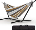 Garvee 2 Person Hammocks with Stand for Outside Double Hammocks Portable Space Saving Heavy-Duty Steel Stand for Indoor Outdoor Patio with Carrying Bag 450 lbs Capacity