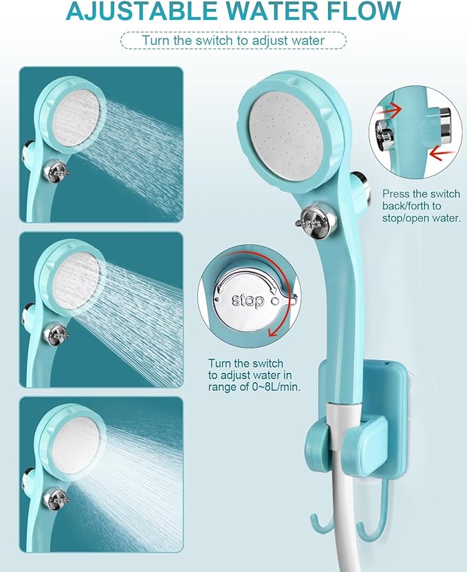 AUTOPkio Portable Camping Shower - Outdoor Camp Shower with Showerhead Sprayer &amp Rechargeable Battery Pump for Camping Travel Hiking Car Washing Pet Bath