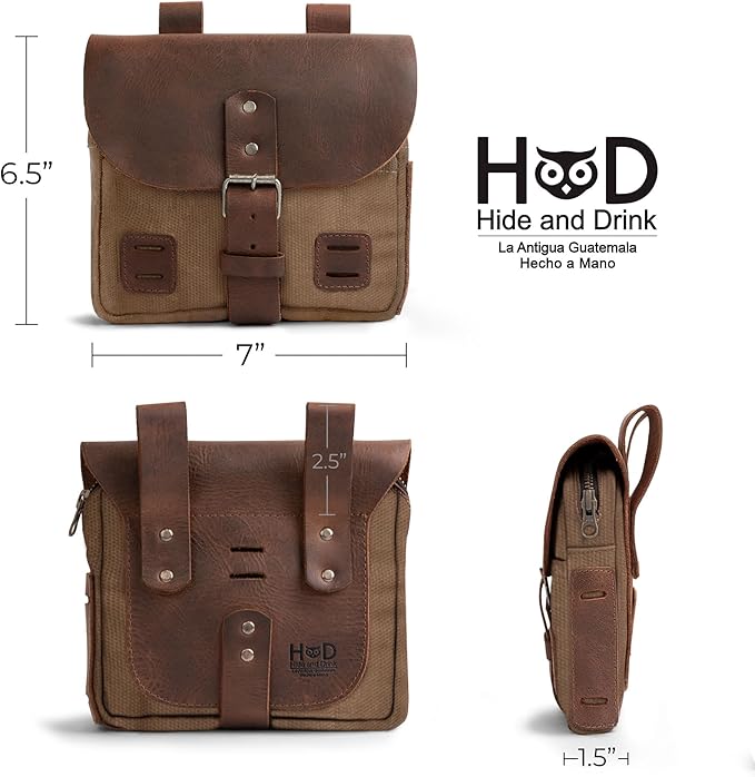 Hide &amp Drink Survival Camping Pouch Belt Loop Rustic and Handy Tool Bag Weather Resistant Outdoor Accessories Traveling Essentials Waxed Canvas Handmade