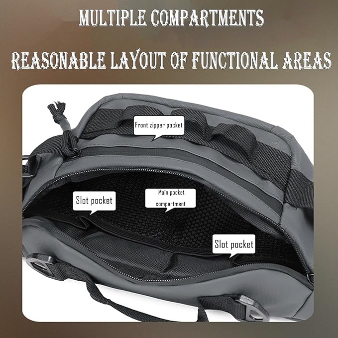 Tactical Fanny Pack for Men Women Military Waist Bag Molle Utility Hip Belt Pouch Crossbody Bags Bumbag for Cycling Hiking Walking Fishing(Black)