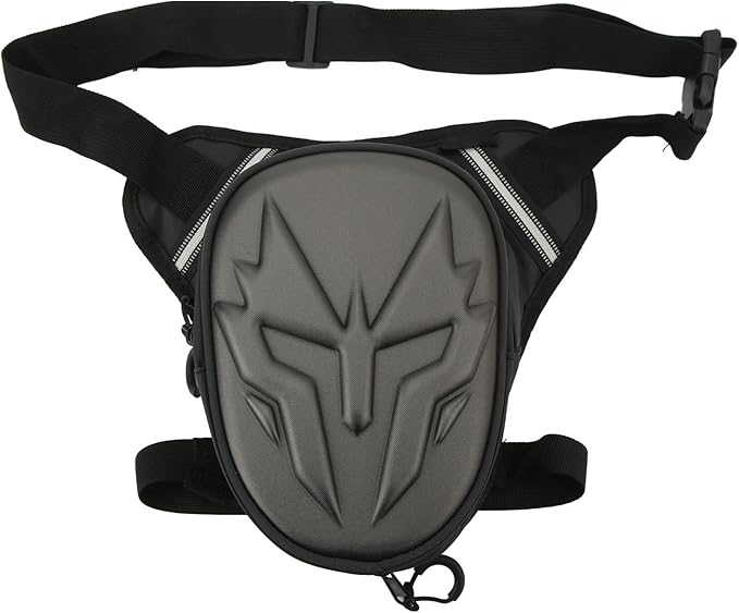 Motorcycle Leg Bag Thigh Packs PVC Matte Outdoor Carbon Fiber Drop Leg Bag Multifunctional Crossbody Shoulder Bag for Riding Travel Hiking (Matte Grey)