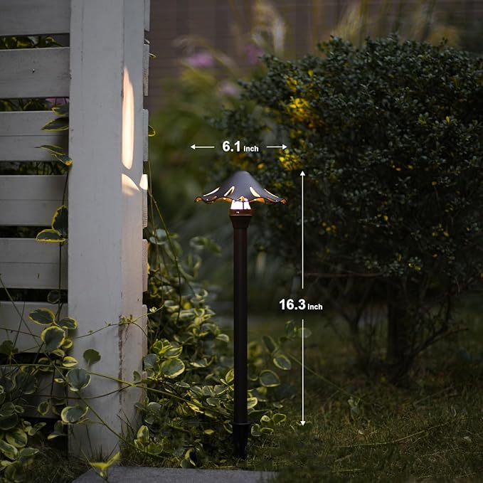 GOODSMANN Landscape Lighting Low Voltage Pathway Lights 2PK Landscape Path Lights 3W LED 180 Lumen Outdoor Walkway Lights Pathway Lights Wired 3000K Warm White with Cable Connectors