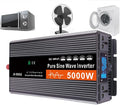 5000W Pure Sine Wave Power Inverter DC 12V/24V to AC 120V Converter for RV Solar Truck &amp Home with LCD Display &amp Dual Cooling Fans – Off-Grid Power for Refrigerator Tools 24v-5000w