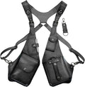 Double Shoulder Bag Adjustable Tactical Armpit Pouch for Men Anti-Theft Underarm Leather Wallet Pocket Holster