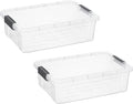 Superio Storage Bins with Lids Clear Plastic Containers for Organizing Stackable Totes BPA Free Odor Free Organizer Boxes for Home and Dorm (2 Pack 13.7 Qt)
