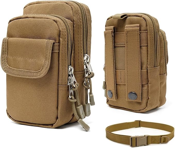 Small Molle Pouch Tactical Waterproof Cellphone Multipurpose Wallet Outdoor Sports EDC Gadget Slim Utility Waist Bag