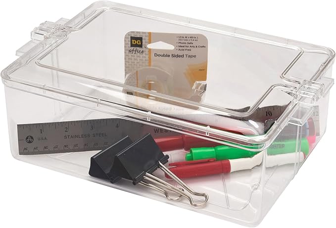 Pioneer Plastics 195C Clear Rectangular Plastic Container 10.625 W x 7.625 D x 3.75 H Pack of 4
