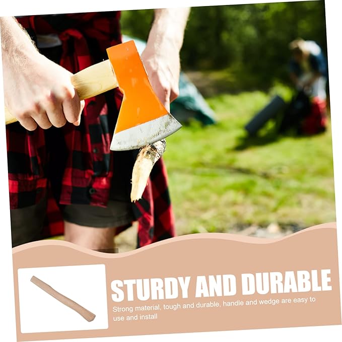 Abaodam Axe Handle Replacement Wooden Hatchet Handles Wedges Skidproof and Shockproof for Woodworking