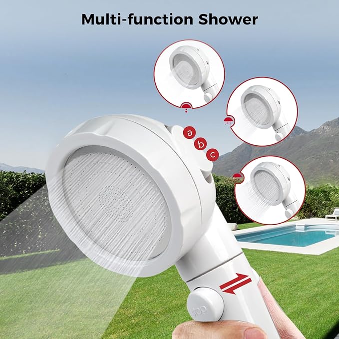 CAMPLUX Tankless Water Heater 4.22 GPM Propane Water Heater Gas 110000 BTU Outdoor Camping Water Heater Propane Shower Gray