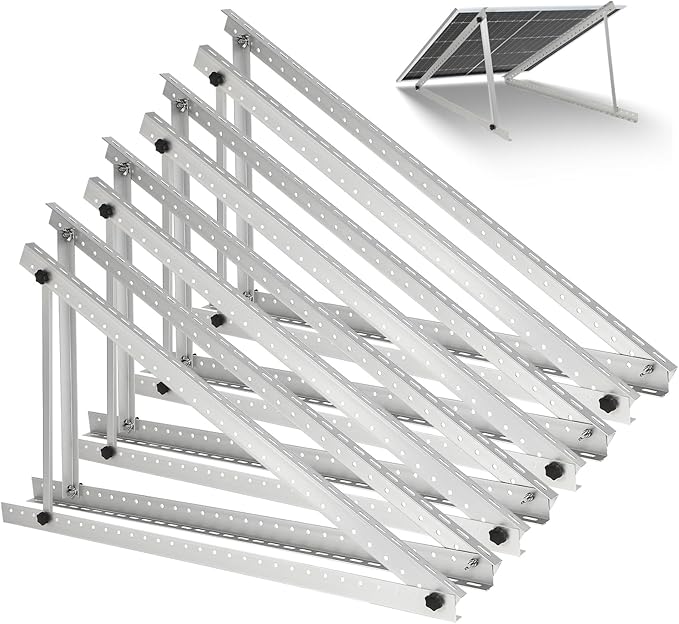 45inch Solar Panel Mounting Brackets 4 Sets Solar Panel Mounting Kit for 100-400 Watts Solar Panel 0 to 90° Adjustable Solar Panel Mounting Rails Lightweight Aluminum Solar Panel Stand