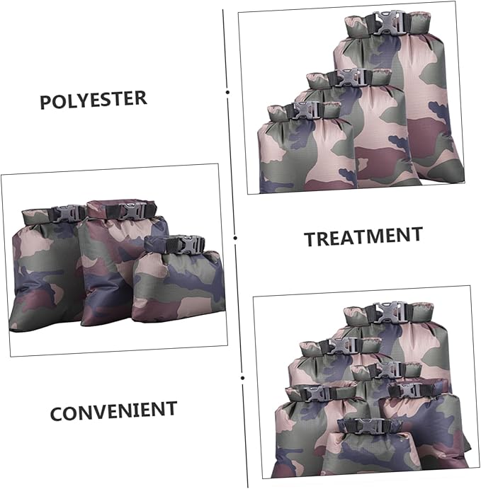 KOMBIUDA 6pcs Moisture Storage Bag Gear Bag for Camping Boating Canoeing Water-resistant Glue and Fasteners