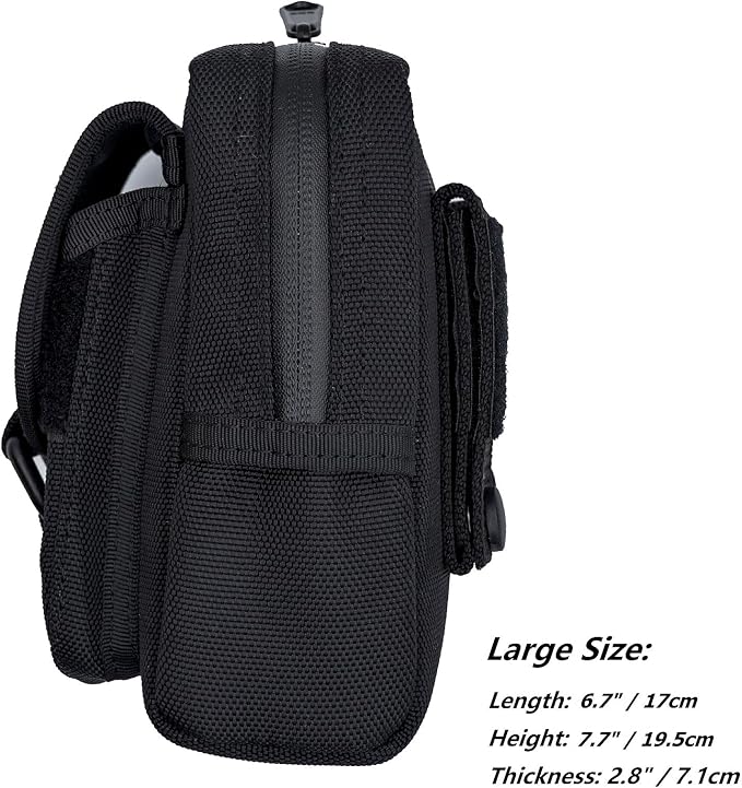 Compact Utility Gadget Pouch Tactical MOLLE Nylon Duty Belt Pouches for Police Law Enforcement Work EDC Small Tool Waist Bag for 6.1 Cellphone Outdoor Camping Hiking Organizer