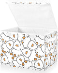 Cute Duck Lidded Home Storage Bins Closet Storage Bins Foldable Oxford Fabric Storage Box for Home Bedroom Closet Office (16.5x12.6x11.8 in)