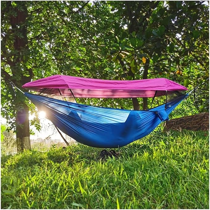 Portable Hammock Portable Hammock Suitable for Outdoor Camping Tent Hammock （Single Size: 270 * 1 40cm） for Backpacking Beach (Color : White Transparent Brown)