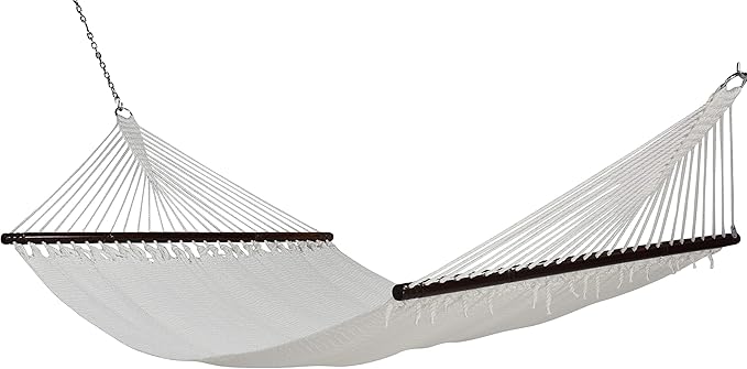 Jumbo Caribbean Hammock and Metal Tribeam Stand (White)