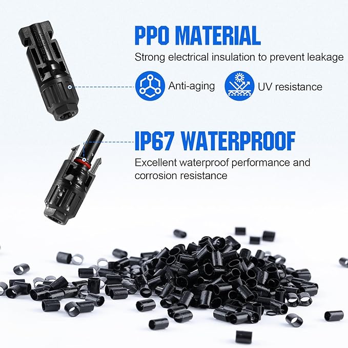ECO-WORTHY Solar Crimper Tool Kit 13 PCS Solar Tools - a Crimper 10 Pairs of Solar Connectors 2 Pairs of Solar Connector Spanner Wrench for Solar Panel Cable Assembly and Installation