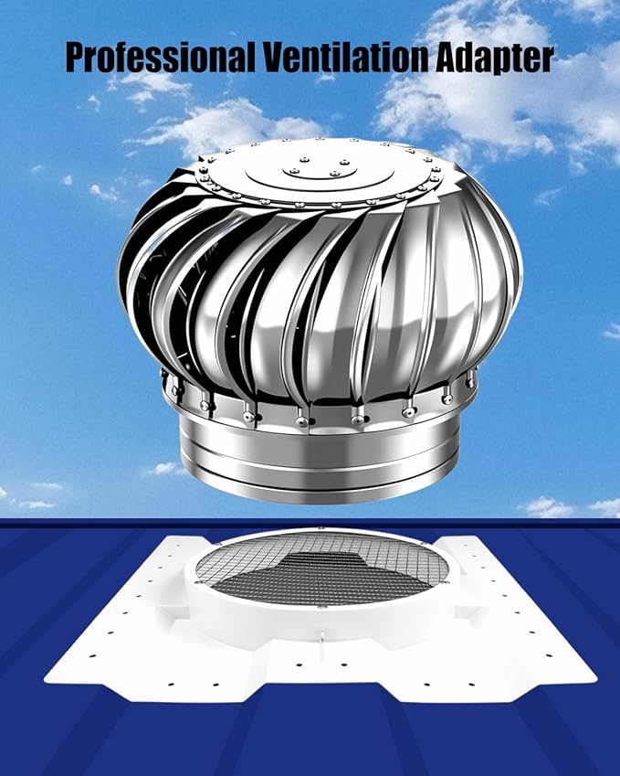 1pcs 12 Inch Container Roof Vent Adapter Multifunctional Roof Ventilation System Adapter Compatible with Conex Container for Whirlybird Turbine Vent and Solar Roof Fan