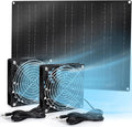 15W Solar Fan Dual Metal Shell Exhaust Fan Kit for Chicken Coops Greenhouses Sheds Pet Houses and Windows