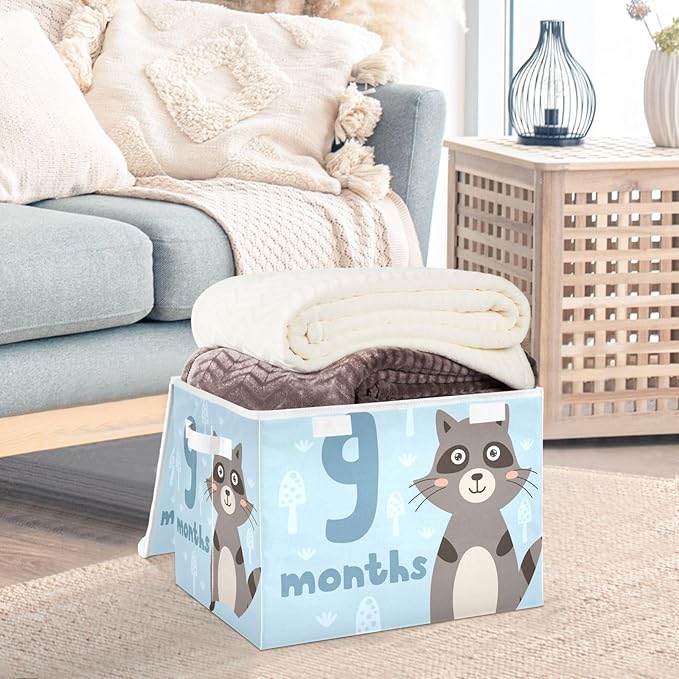 9_months Storage Bins with Lid Foldable Room Storage Clothing Storage Containers for Home Studyroom Dormroom Storage