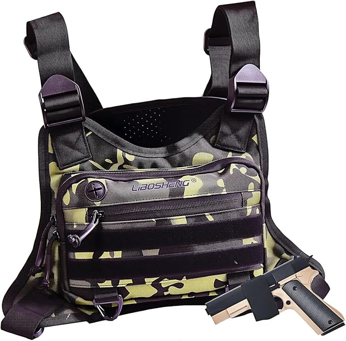 Multipurpose Outdoor Sports Chest Bag Tactical Vests for Men/Women -EDC Travel Chest Pack for Running Hikingcycling(Camo)