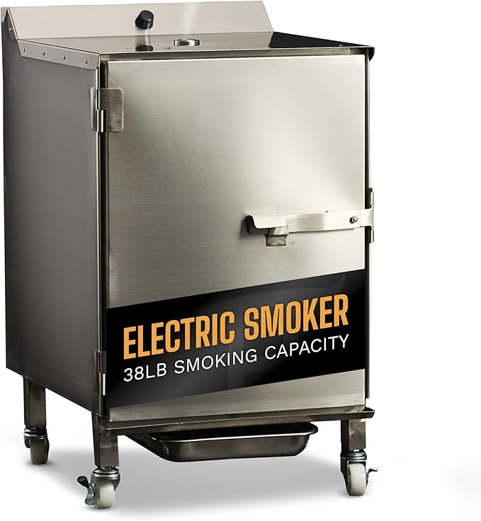 SmokinTex 'The OG' Electric Smoker - Spacious &amp Insulated Stainless Steel Meat Smoker with 700W Heating &amp Temperature Control for BBQ Jerky Vegetables