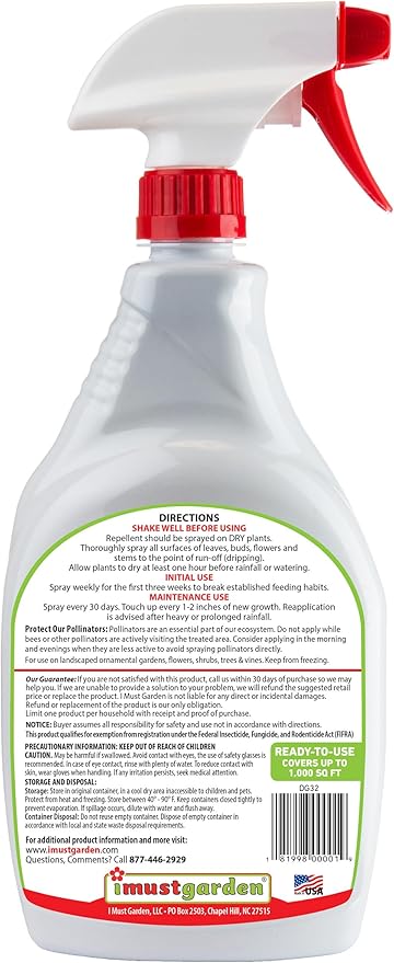 I Must Garden Deer Repellent Special [32oz Concentrate + 32oz Ready-to-Use Spray] - Natural Mint Scent
