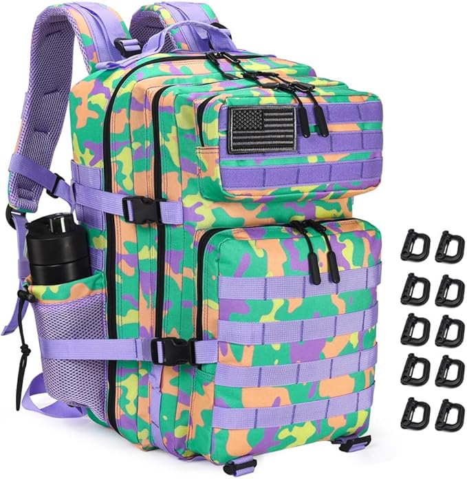 45L Tactical Backpack for Men Women Military Assault Pack with MOLLE Large 3 Day Bug Out Bag for Hiking Camping
