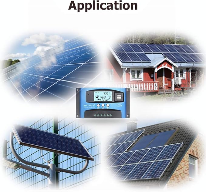 SolaMr Solar Charge Controller 40AMP Solar Panel Battery Regulator 12V/24V Auto with LCD Display Dual 5V USB Adjustable Parameter Fits for OpenAGMGel Lead Acid Batteries (40A)