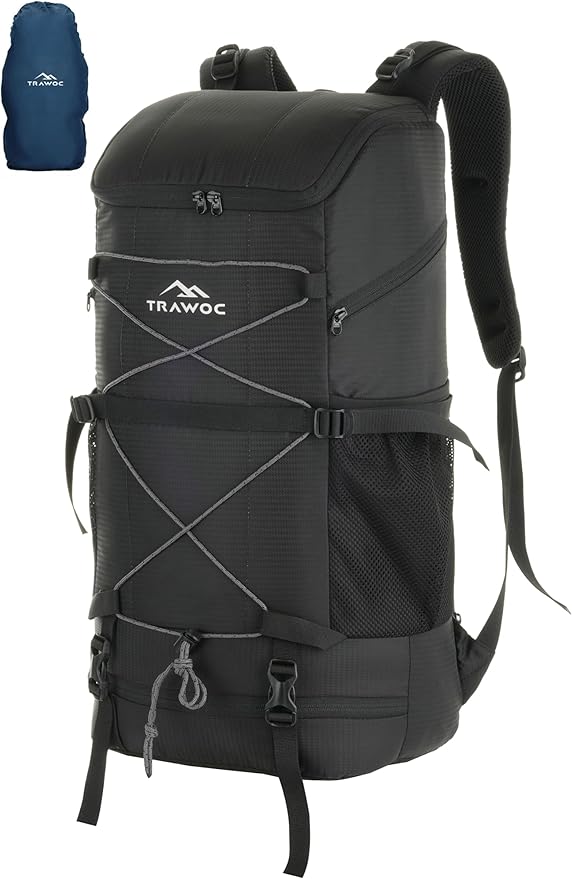 TRAWOC STEALTH 40L Travel Backpack for Men and Women Laptop &amp Shoe Compartment Rain CoverCasual Bag for trekking &amp Hiking