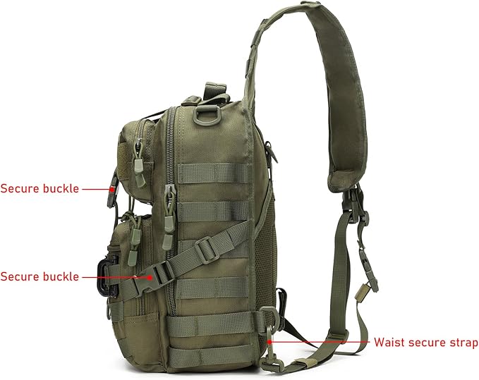 Tactical Sling Backpack and 9L Tactical Camping Storage Bag