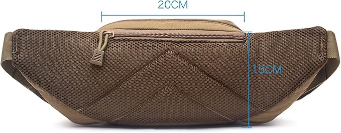 Concealed Pistol Bag Multipurpose Nylon Tactical Handgun Case Fanny Pack Waist Bag Bumbag Chest Pack with Molle Webbing Loop (Mud)