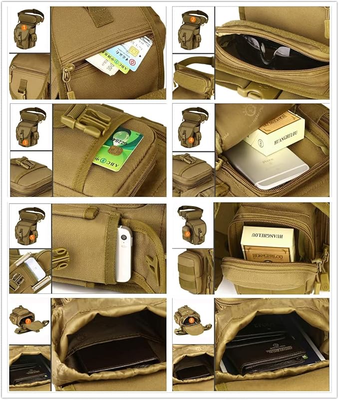 Multi-Purpose Tactical Drop Leg Bag Military Waist Bag Cross-Leg Equipment MOLLE Panel Motorcycle Riding Trekking Tactics Outdoor Waist Thigh Bag