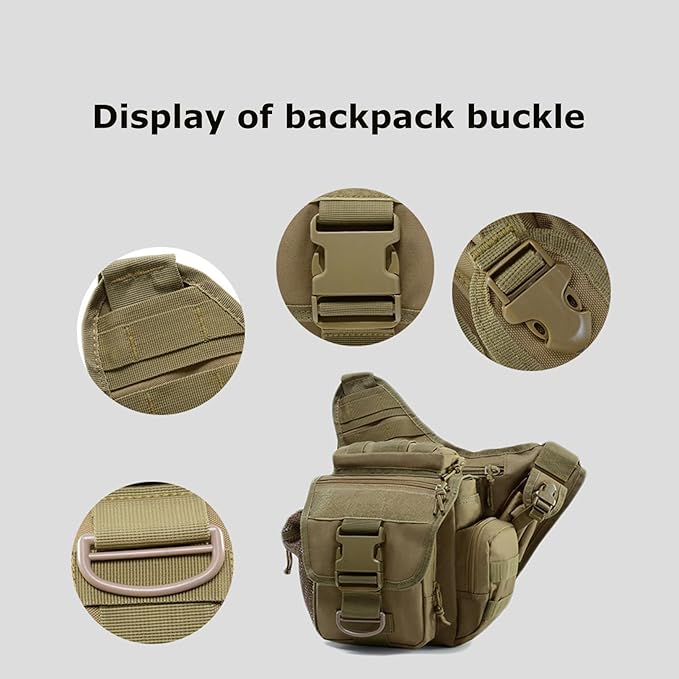 Kervaky Men's Tactical Backpack Women's Tactical Backpack Shoulder Bag Waist Bag Outdoor Backpack-black