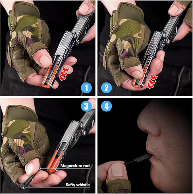 18 in 1 MultitoolBlackProfessional Stainless Steel Multitool Pliers with Replaceable Alloy Steel Blades Wire CuttersBottle OpenerApply to SurvivalCamping &amp Huntingfor Father's Day gift