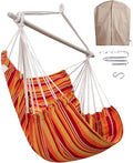 Miztli Hammock Chair with Hanging Chair Cover – Max 500 Lbs Steel Spreader Bar with Anti-Slip Rings Comfortable Indoor &amp Outdoor Hanging Chair – Includes Protective Waterproof Cover (57x45.5 in)