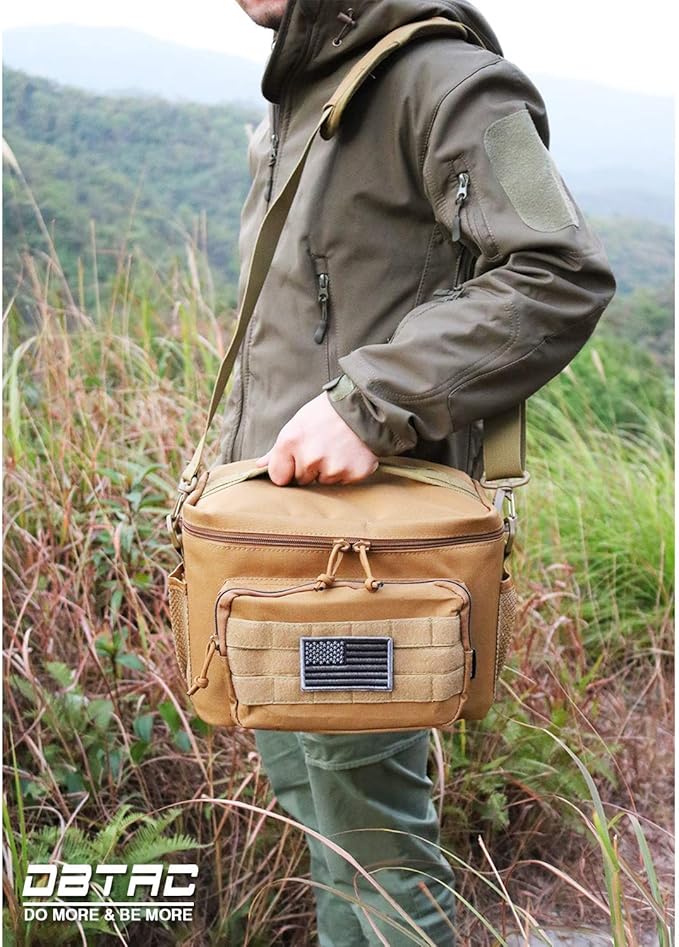 DBTAC Tactical Large Shoulder Chest Pack with Sling + Tactical Lunch Bag (Brown)