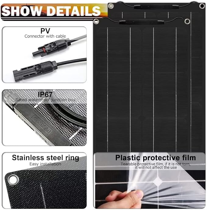 600 Watt Solar Panel Kit with Charge Controller(40A) 2pcs 300 Watt Flexible Monocrystalline Solar Panel kit Photovoltaic Module for 12-48V Battery Charging Car Battery Camper RV