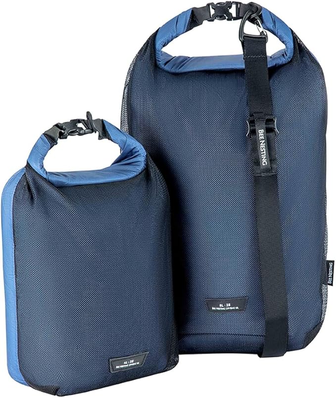Bee Nesting Waterproof dry sack Lightweight Dry Bag Soft and comfortable stuff sacks for backpacking Rafting Boating Camping (Bule 4L 8L)
