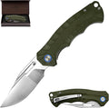 ALBATROSS Outdoor Style Father's Day Gifts Green Ultra-Light Pocket Knife 2oz Satin D2 Blade G10 Handle Liner Lock Thumb Hole Gift Box for Father's Day Birthday