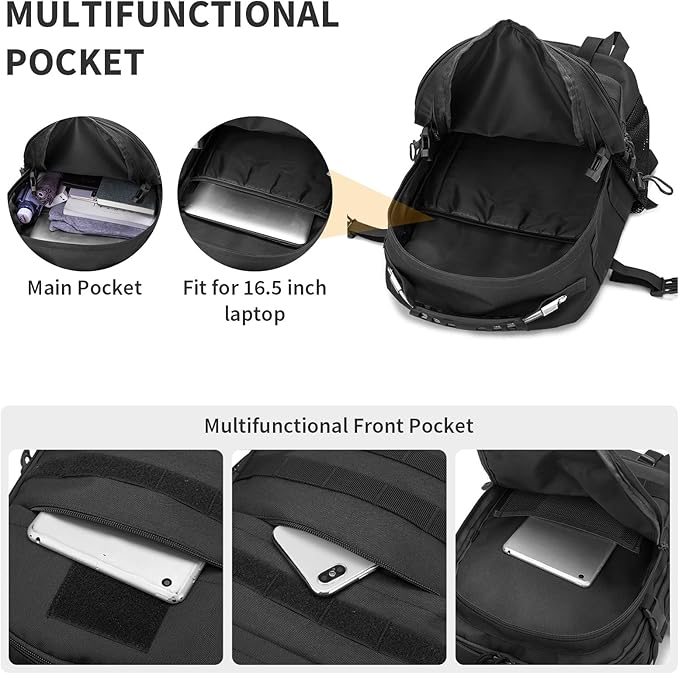 HUNTVP Military Tactical Backpack Assault Pack Molle Bag Backpacks